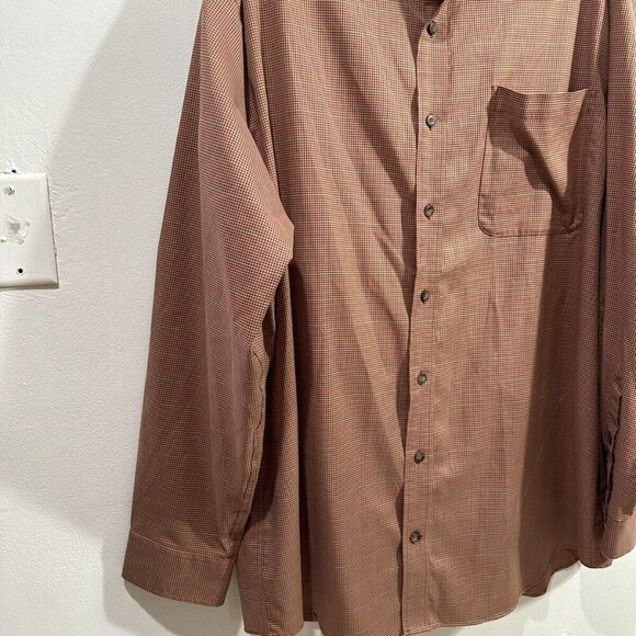 Duluth Trading Co Mens Button Down Red Orange Houndstooth‎ Print Long Sleeve XXL - Picture 6 of 9